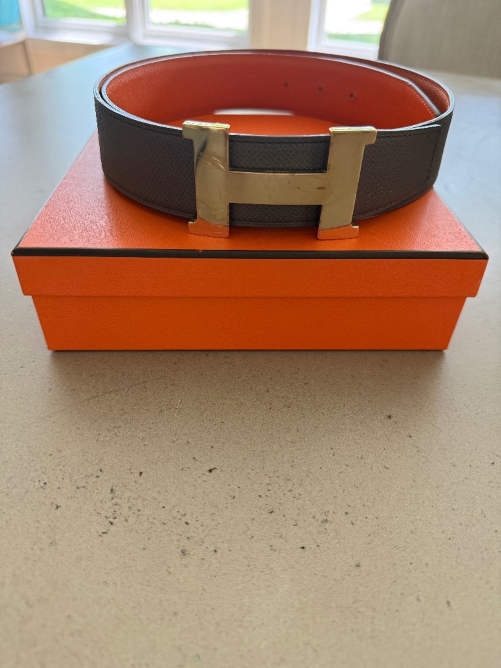 Hermès H Reversible Leather Belt – Size 95